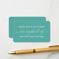 Moderne kalligraphische Hochzeitskanzlei Aquamarin