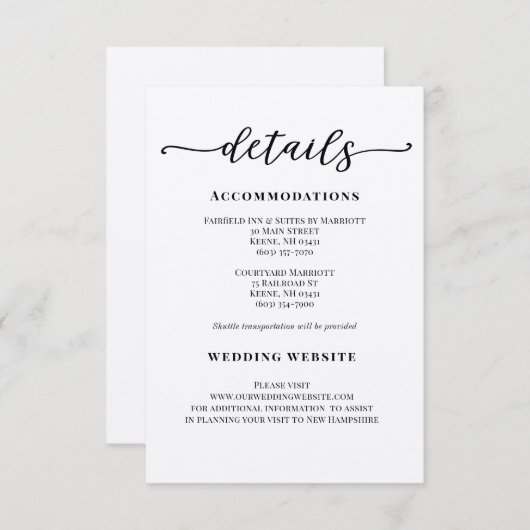 Moderne kalligraphische Hochzeitskarte Einladung (Vorne/Hinten)