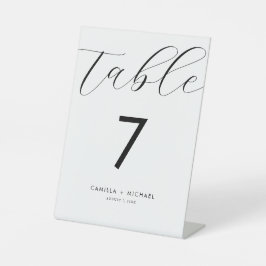 Moderne kalligraphische Hochzeitskarte für Tischnu Sockelschild