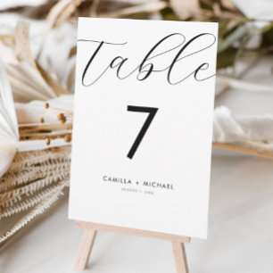 Moderne kalligraphische Hochzeitskarte für Tischnu Tischnummer