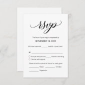 Moderne kalligraphische Hochzeitskarten für RSVP Begleitkarte (Vorne/Hinten)