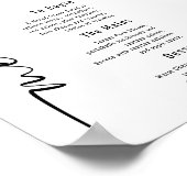 Moderne kalligraphische Hochzeitsmenüs mit beliebi Poster (Ecke)