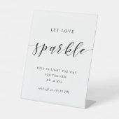 Moderne kalligraphische Hochzeitsparkler abschicke Sockelschild (Vorderseite)