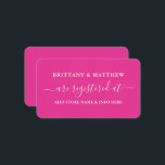 Moderne kalligraphische Hochzeitsregistrierung Hot Begleitkarte<br><div class="desc">Moderne trendige Kalligrafie Script Wedding Registry Insert Card. Hot Pink</div>