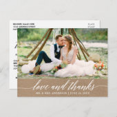 Moderne kalligraphische Hochzeitsstiftung und dank Postkarte (Vorne/Hinten)