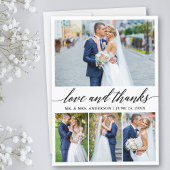 Moderne kalligraphische Hochzeitsstimmung dank 4 F Dankeskarte