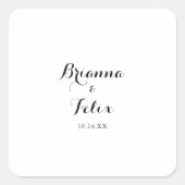 Moderne kalligraphische Hochzeitsstipps-Umschlag A Quadratischer Aufkleber (Vorderseite)