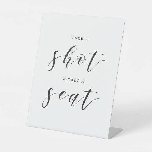 Moderne kalligraphische Hochzeitstabelle Sockelschild (Vorderseite)