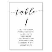 Moderne kalligraphische Hochzeitstabelle Tischnummer (Rückseite)