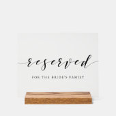 Moderne kalligraphische Hochzeitstiege vorbehalten Acrylschild (Vorderseite)