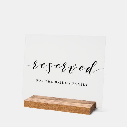 Moderne kalligraphische Hochzeitstiege vorbehalten Acrylschild (Winkel)