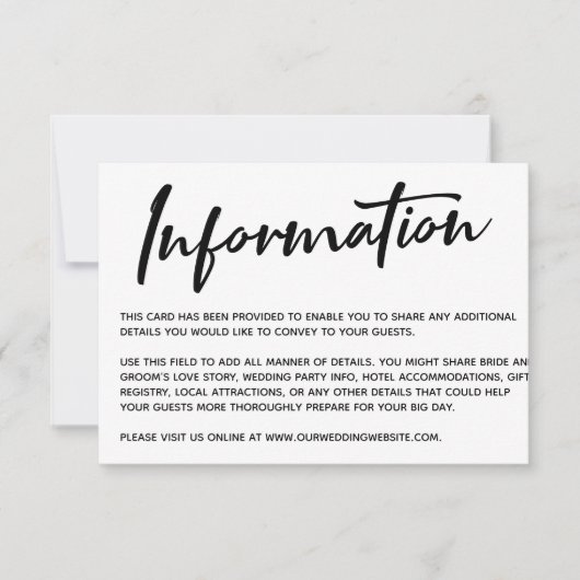 Moderne kalligraphische Informationen Gold gestrei RSVP Karte (Vorderseite)
