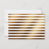 Moderne kalligraphische Informationen Gold gestrei RSVP Karte (Rückseite)