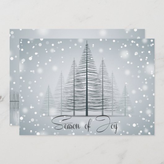 Moderne kalligraphische Jahreszeit der Joy Winter  Einladung (Vorne/Hinten)