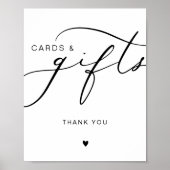 Moderne kalligraphische Karten und Geschenke Hochz Poster (Vorne)