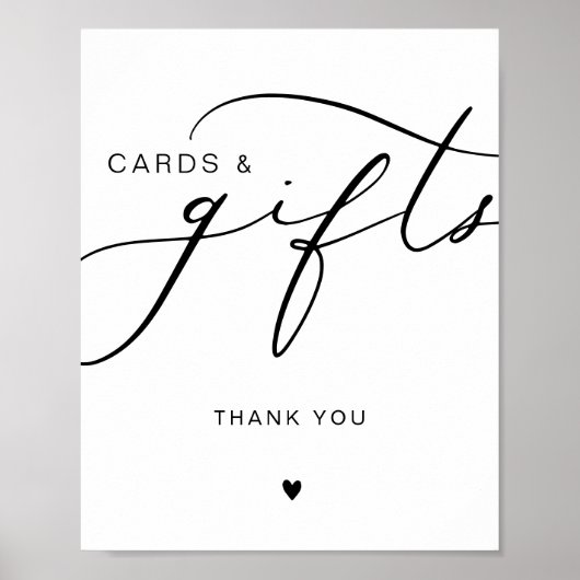 Moderne kalligraphische Karten und Geschenke Hochz Poster (Vorne)