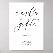 Moderne kalligraphische Karten und Geschenke Hochz Poster (Vorne)