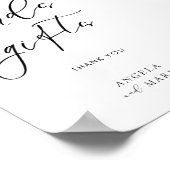 Moderne kalligraphische Karten und Geschenke Hochz Poster (Ecke)