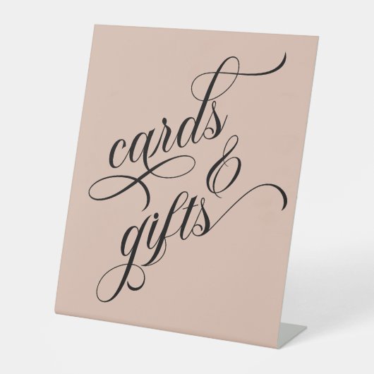 Moderne kalligraphische Karten und Geschenke Hochz Sockelschild (Vorderseite)