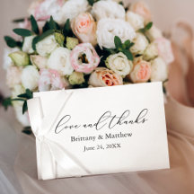 Moderne kalligraphische Liebe dank Hochzeitsnotiz