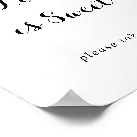 Moderne kalligraphische Liebe ist süßes Zeichen Poster (Ecke)