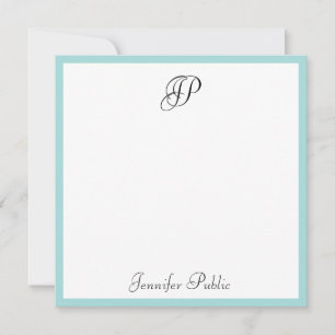 Moderne kalligraphische Monogramm-Minimalistische  Mitteilungskarte