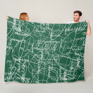 Moderne kalligraphische Muster von Signaturen auf Fleecedecke