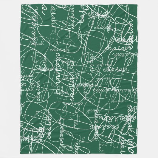 Moderne kalligraphische Muster von Signaturen auf Fleecedecke (Vorderseite)