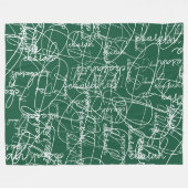 Moderne kalligraphische Muster von Signaturen auf Fleecedecke (Vorderseite (Horizontal))