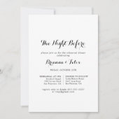 Moderne kalligraphische Nacht vor dem Probe Einladung (Vorderseite)