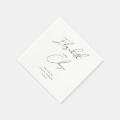 Moderne kalligraphische Namen Stilvolle Hochzeit Serviette (Ecke)