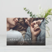 Moderne kalligraphische Neujahrsfotokarte Feiertagskarte (Stehend Vorderseite)