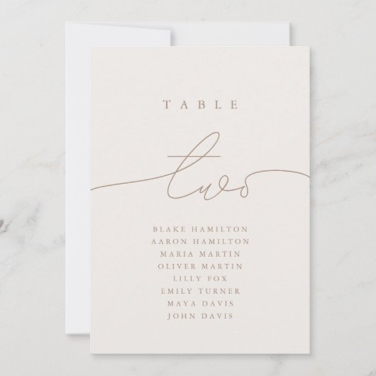 Moderne kalligraphische neutrale Tabelle Zwei Tisc (Vorderseite)