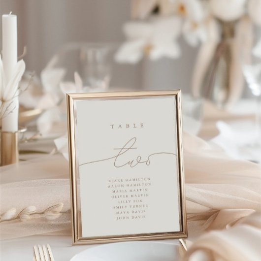 Moderne kalligraphische neutrale Tabelle Zwei Tisc