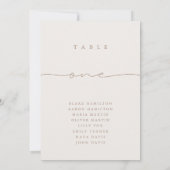 Moderne kalligraphische neutrale Tischnummer (Rückseite)