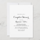 Moderne kalligraphische Paare Dusche Einladung (Vorderseite)