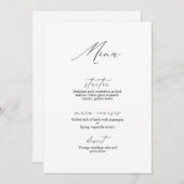 Moderne kalligraphische Romantische Hochzeitmenüs Einladung (Vorne/Hinten)