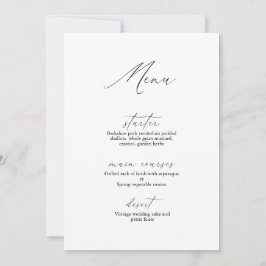 Moderne kalligraphische Romantische Hochzeitmenüs Einladung