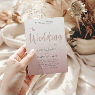 Moderne kalligraphische Rose Goldhochzeit Einladung