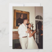 Moderne kalligraphische Rote Hochzeit Einladung (Rückseite)