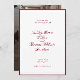 Moderne kalligraphische Rote Hochzeit retten das D Einladung