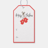 Moderne kalligraphische Rotfützen von und nach Geschenkanhänger (Vorderseite)