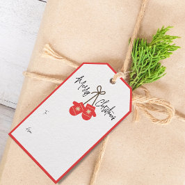 Moderne kalligraphische Rotfützen von und nach Geschenkanhänger