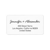 Moderne kalligraphische Rücksendeadresse Adressaufkleber (Vorne)