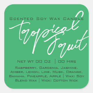 Moderne kalligraphische Schriftzeichen mit hellgrü Quadratischer Aufkleber