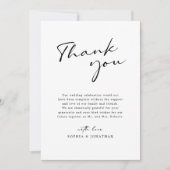 Moderne kalligraphische Schwarz-Weiß-Einfache Hoch Dankeskarte (Vorderseite)