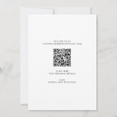 Moderne kalligraphische Schwarz-Weiß-Einfache Hoch Save The Date (Rückseite)