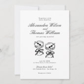 Moderne kalligraphische Schwarz-Weiß-Hochzeit Einladung (Vorderseite)