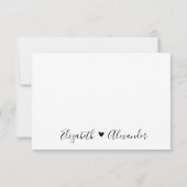 Moderne kalligraphische Script Heart Wedding RSVP  Karte (Rückseite)