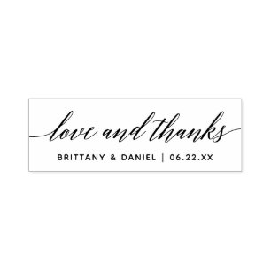 Moderne kalligraphische Script Hochzeit Liebe und  Permastempel
